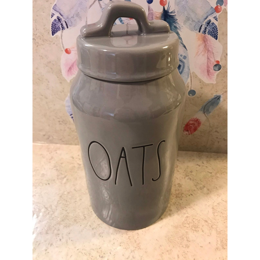 Rae Dunn Gray OATS Canister - Picture 2 of 7